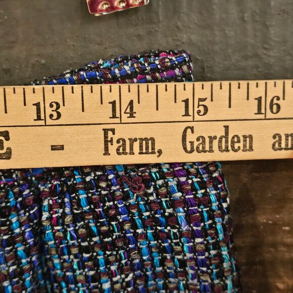 Vintage Doncaster Silks Multicolor Woven Tweed Straight Office Midi Skirt 12 - Picture 6 of 7